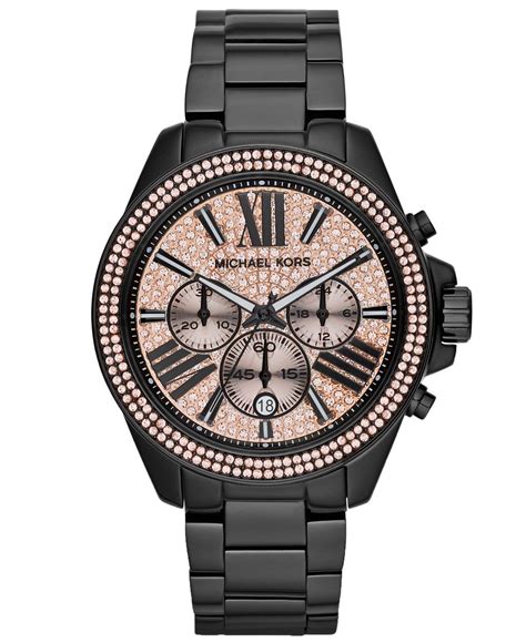 michael kors chronograph women's watch|michael kors black watches women.